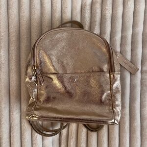 American Eagle gold genuine leather fashion backpack